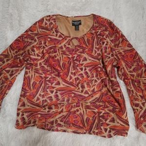 Russell Kemp women blouse long sleeve multi colored size 2 X